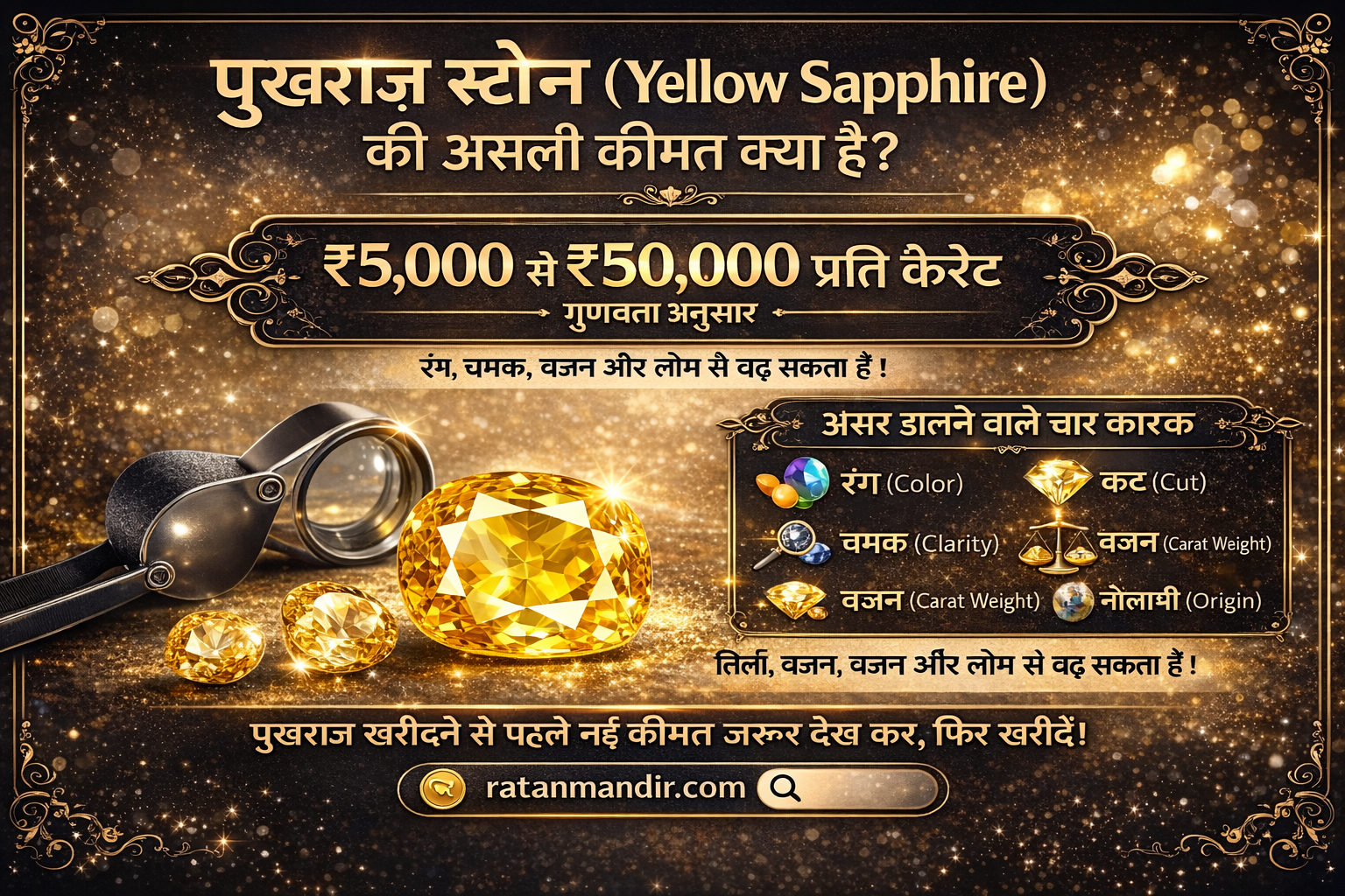 Pukhraj (Yellow Sapphire) Ki Asli Kimat Kya Hai? Complete Guide