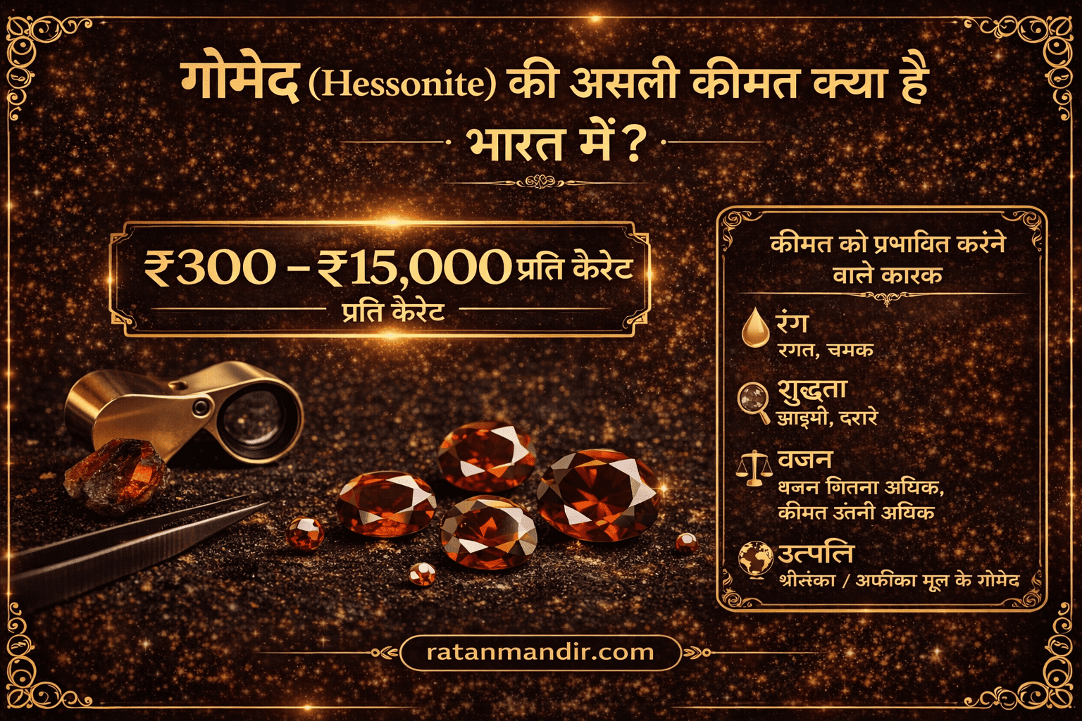 गोमेद (Hessonite) की असली कीमत क्या है India में? — Complete Guide