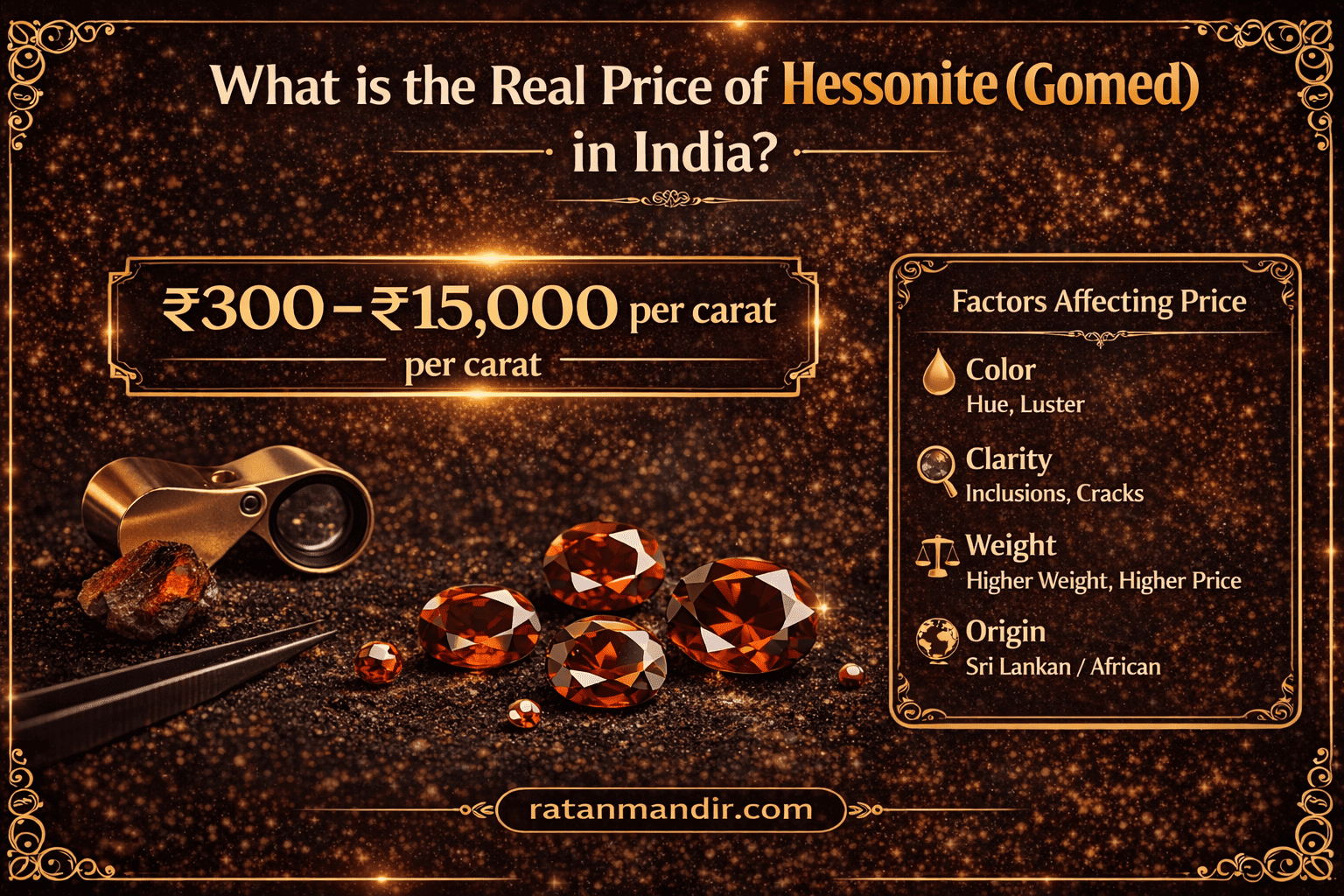 Hessonite (Gomed) Real Price in India — Complete Guide