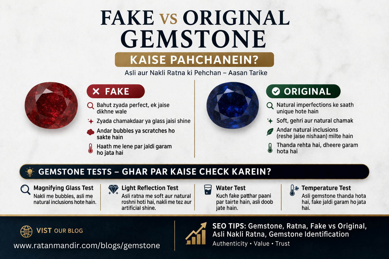 Fake vs Original Gemstone Kaise Pahchanein?