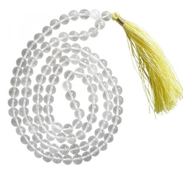 All Stone Sphatik Jaap Mala 108 Beads Original Certified By IGL Clear Quartz Crystal Sfatik Mala Septic Jaap Mala For Worship Purpose