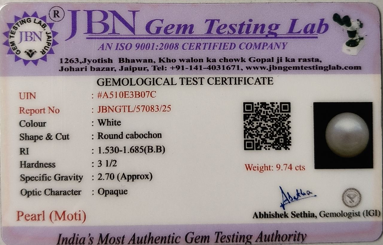 Natural Pearl (Moti) 9.74 Carats - Certified