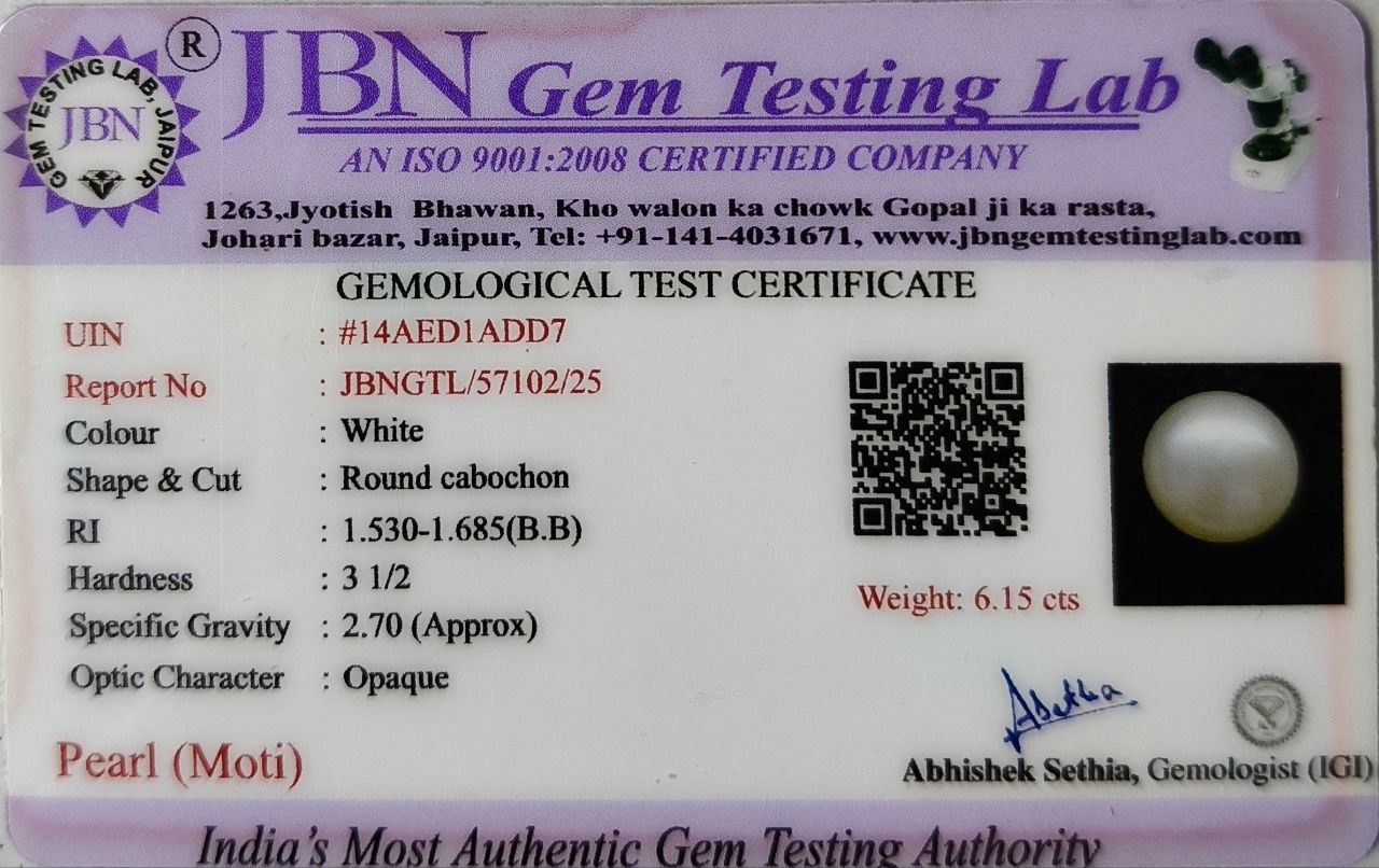 Natural Pearl (Moti) - 6.15 Carats | Certified