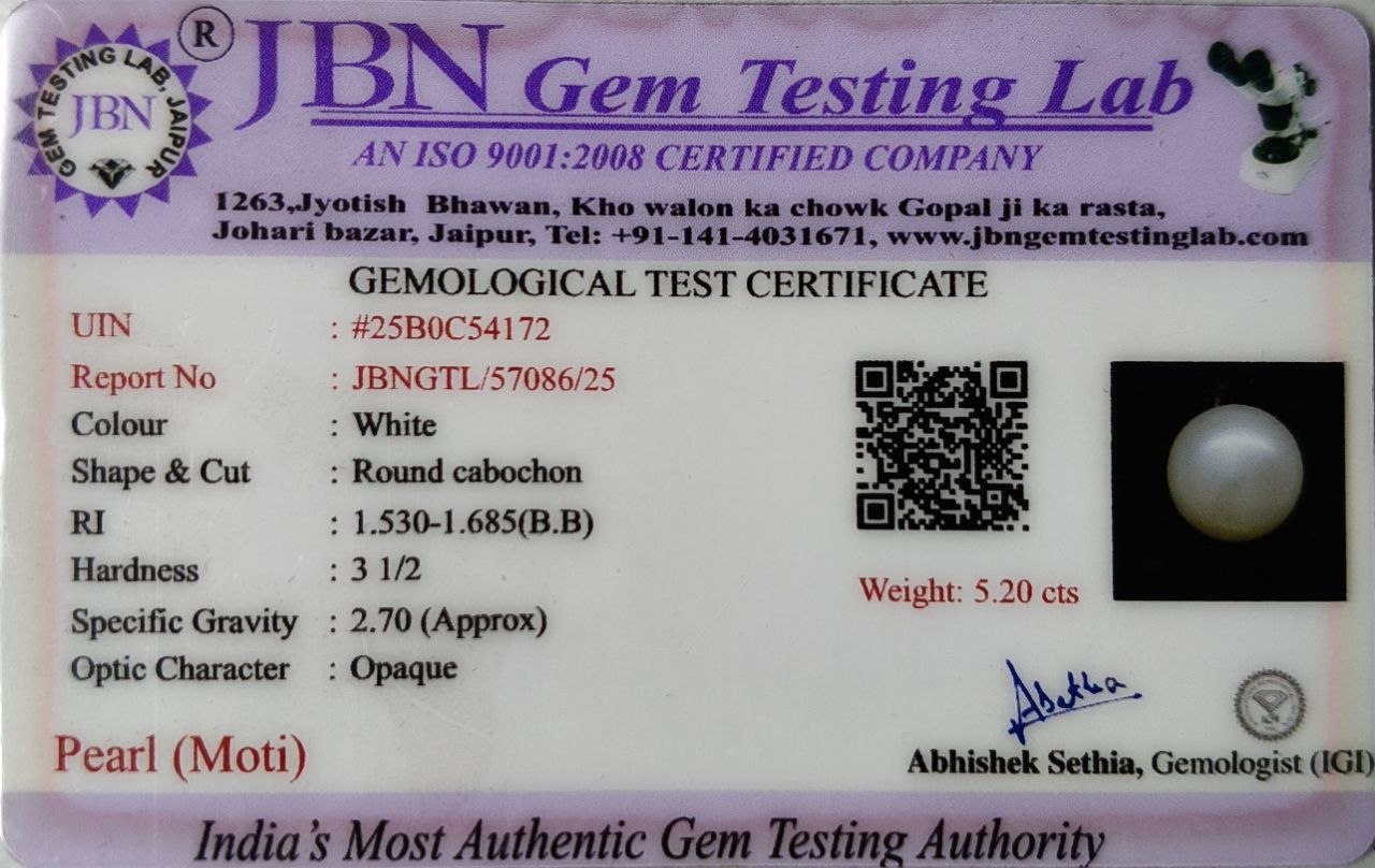 Natural Pearl (Moti) 5.20 Carats - Certified