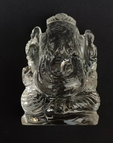 Superfine Sphatik Ganesha 80 gm Lab Certified