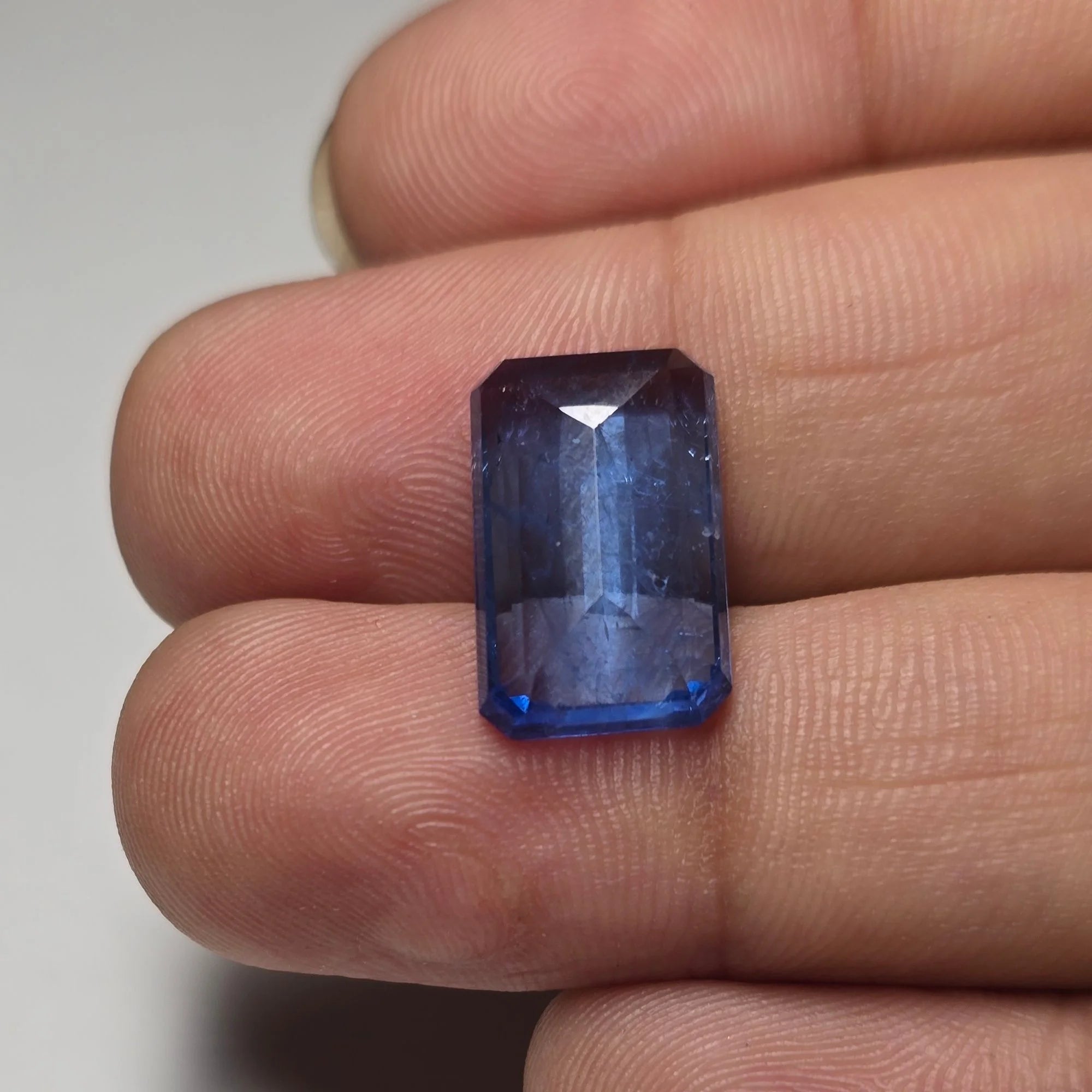 7.03 Ct Lab Grown Blue Sapphire Octagon
