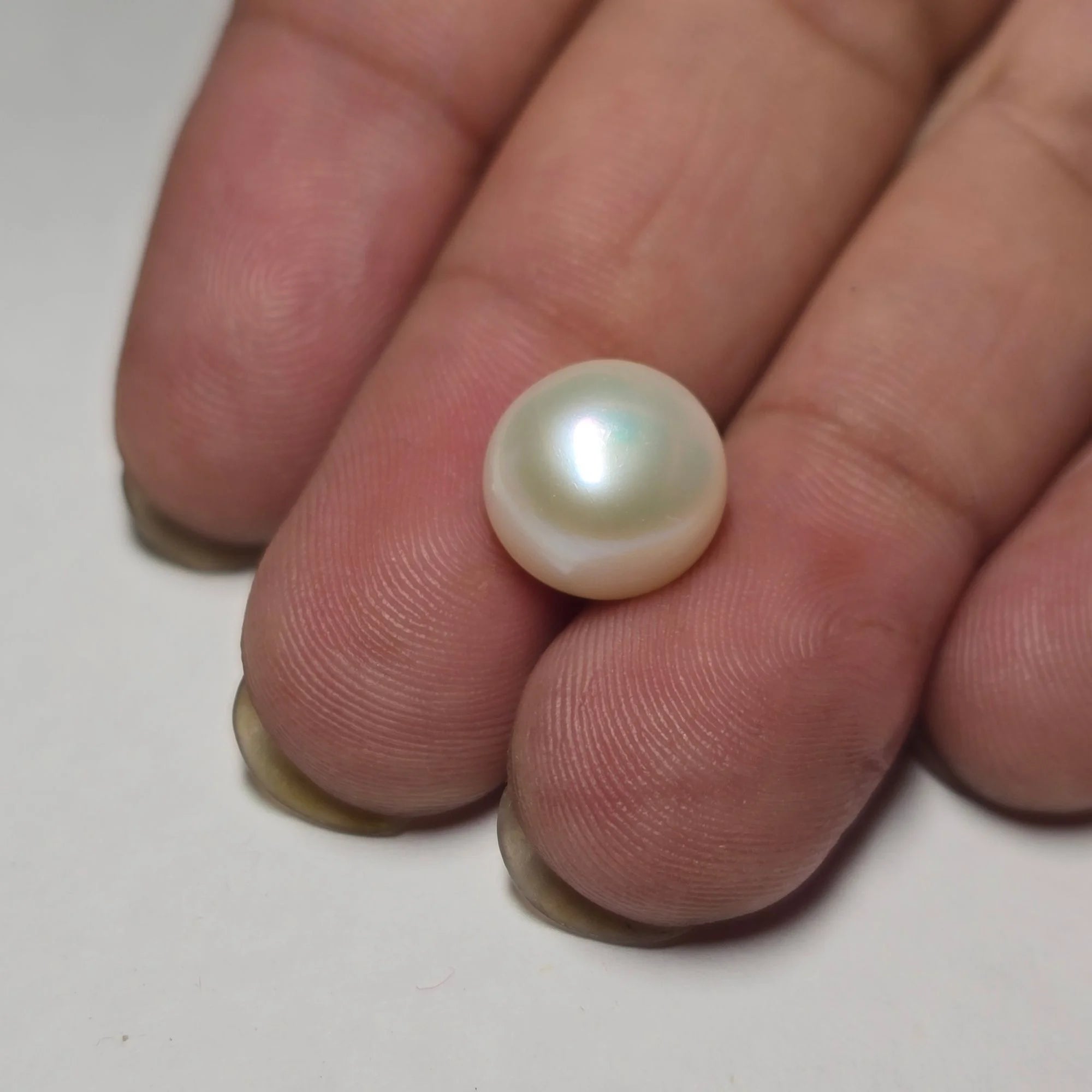 Natural White Pearl (Moti) 6.12 Carat Certified Gemstone