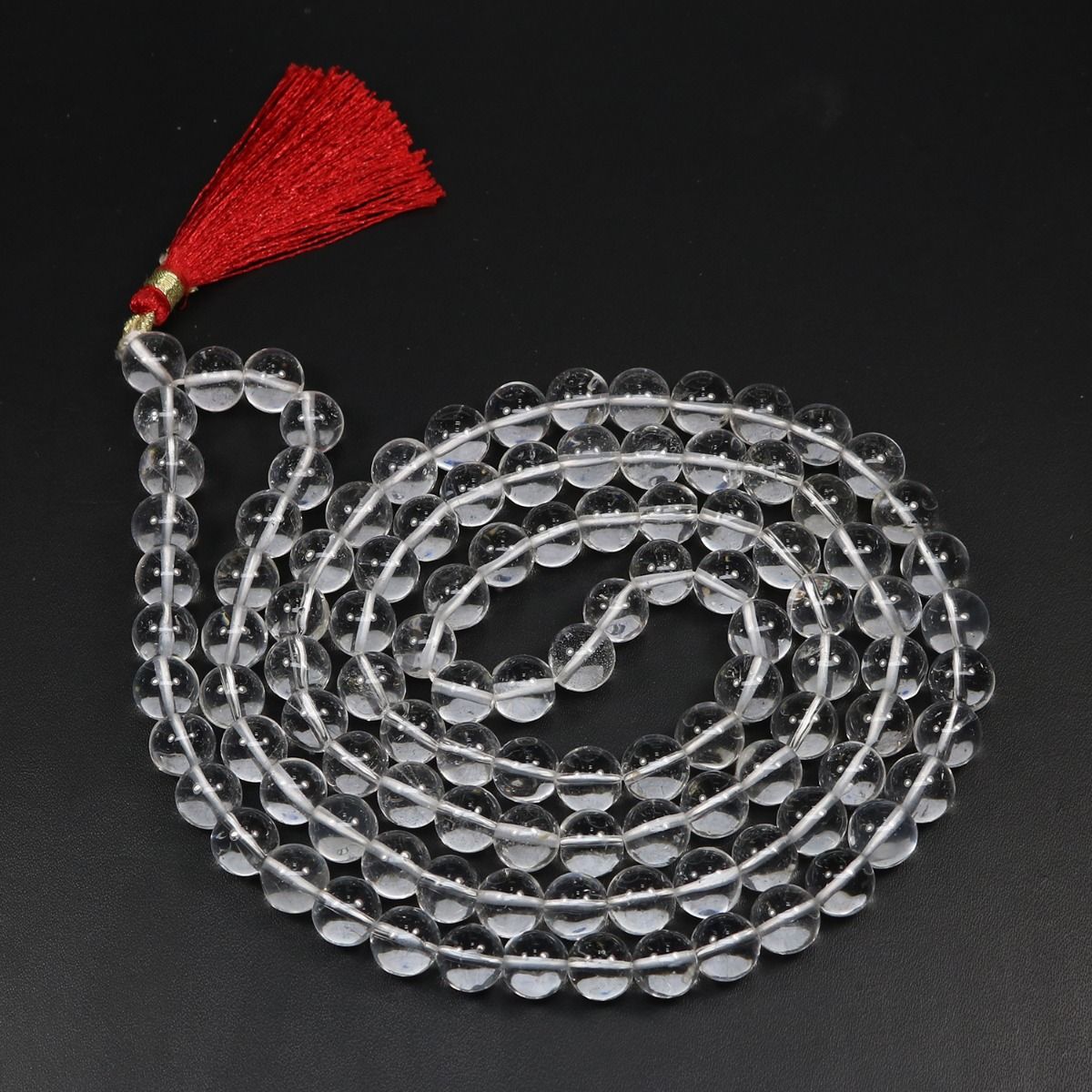 Natural Sphatik Crystal Jaap Mala 108+1 Beads