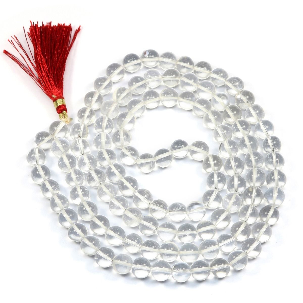 Natural Sphatik Crystal Jaap Mala 108+1 Beads