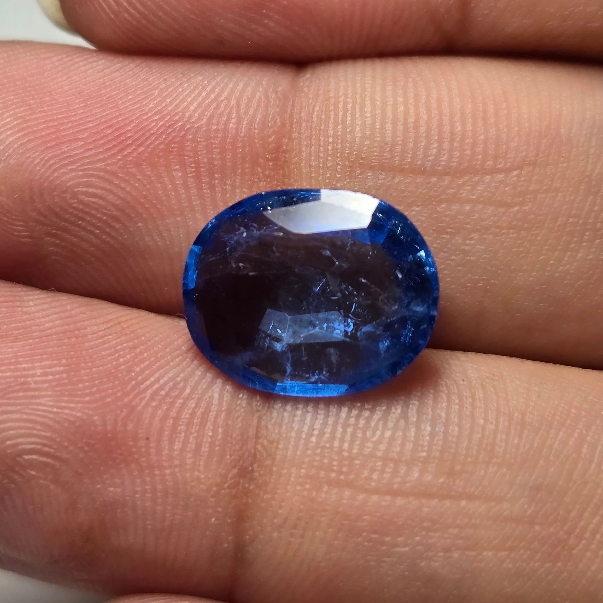 Lab Grown Blue Sapphire - Oval Facet, 5.06 Carats