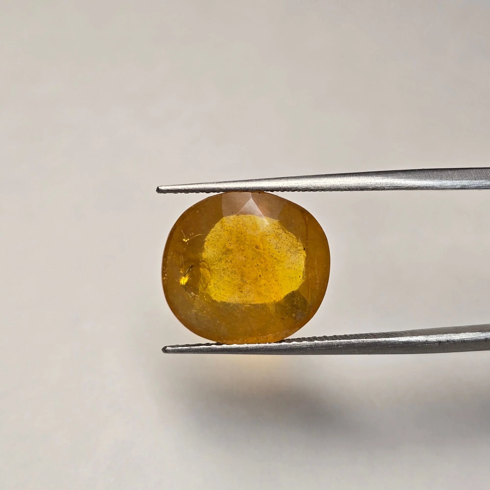 Bangkok Yellow Sapphire (Pukhraj) 8.22 Carat Oval Faceted