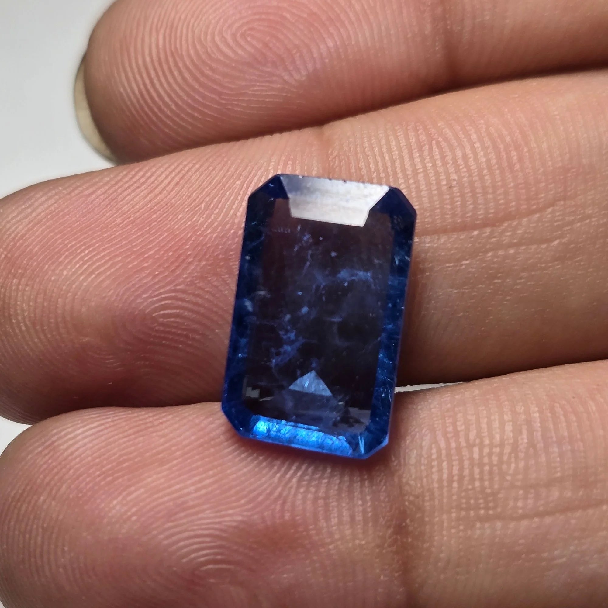 7.03 Ct Lab Grown Blue Sapphire Octagon
