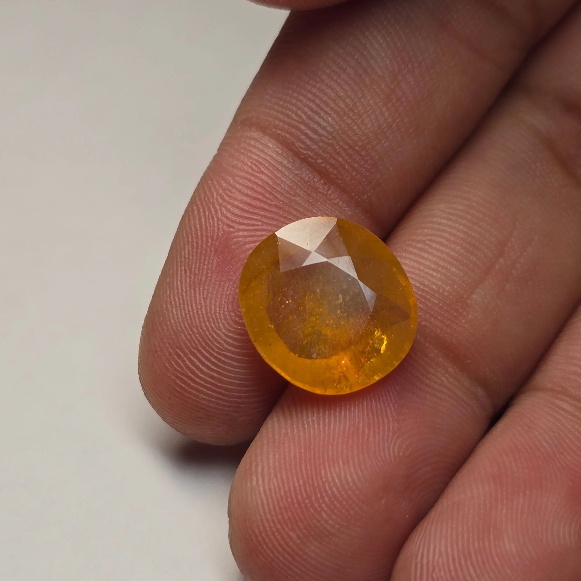Bangkok Yellow Sapphire (Pukhraj) 8.22 Carat Oval Faceted