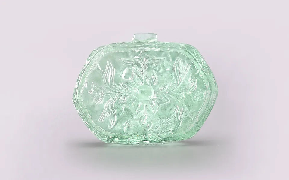 Flower Carving in Green Beryl - 98.92 Carats