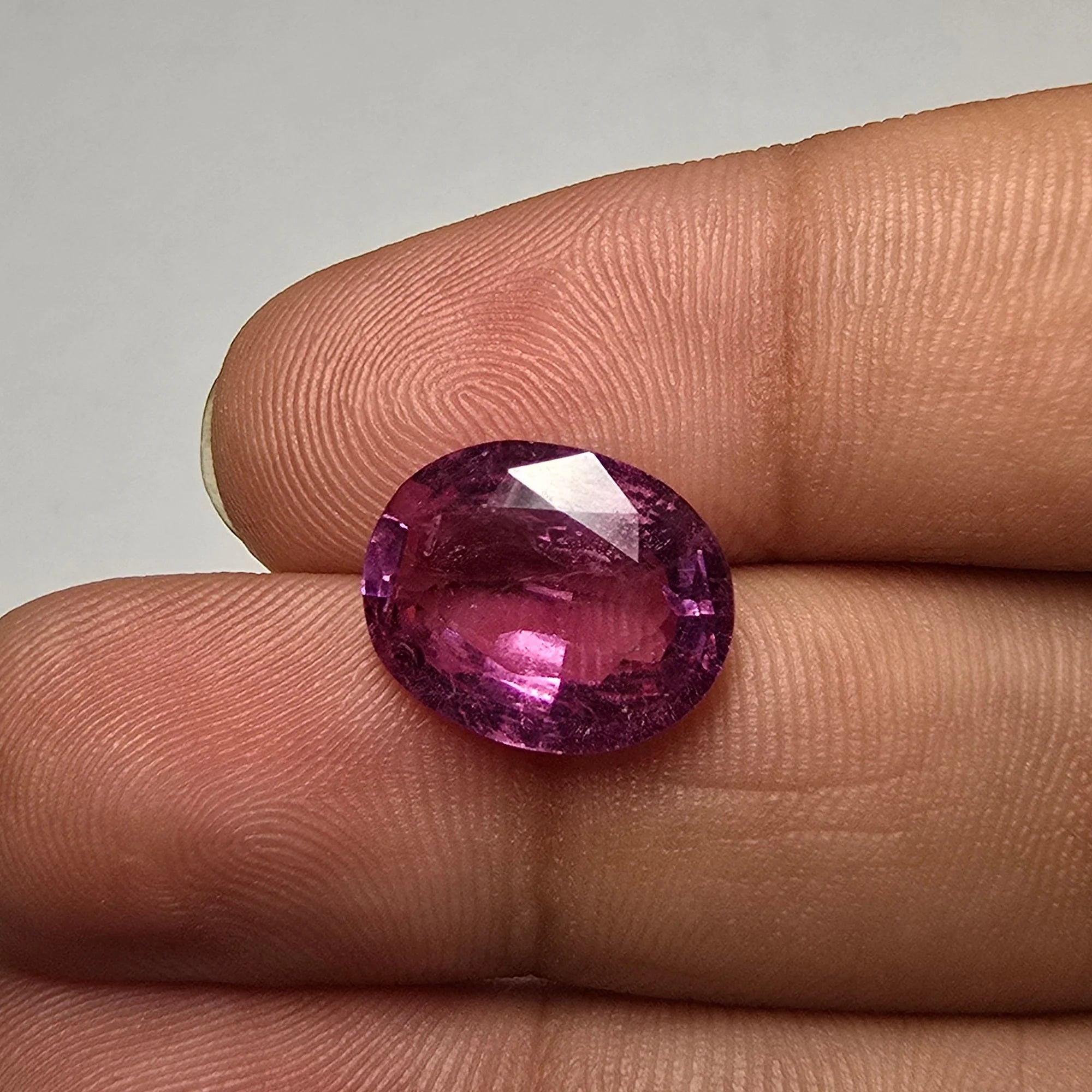 Lab-Grown Pink Ruby, Oval, 5.32 Carats, Certified