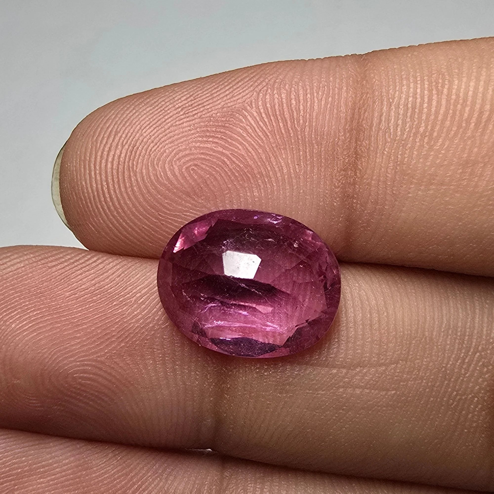 Lab-Grown Pink Ruby, Oval, 5.32 Carats, Certified
