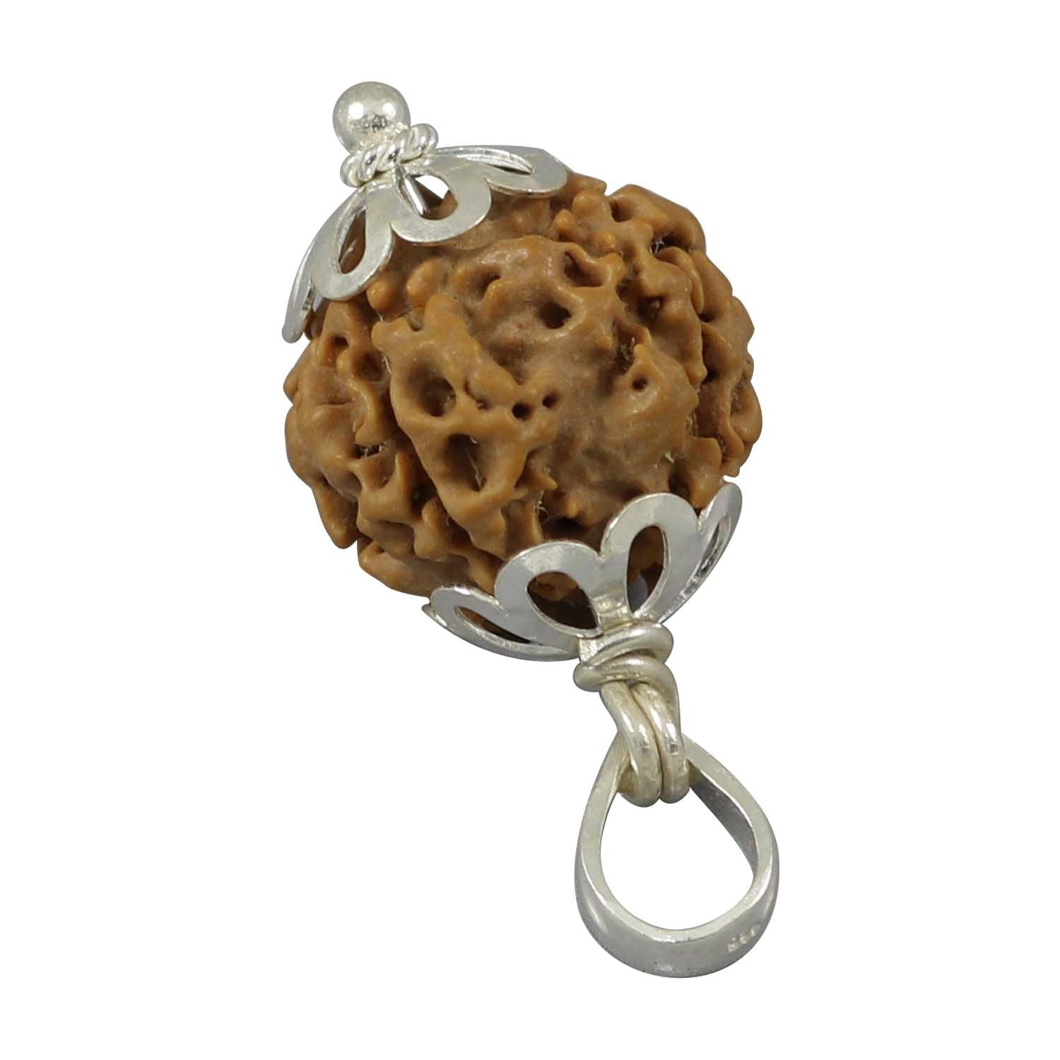 4 Mukhi Rudraksha Silver Pendant (Nepal)