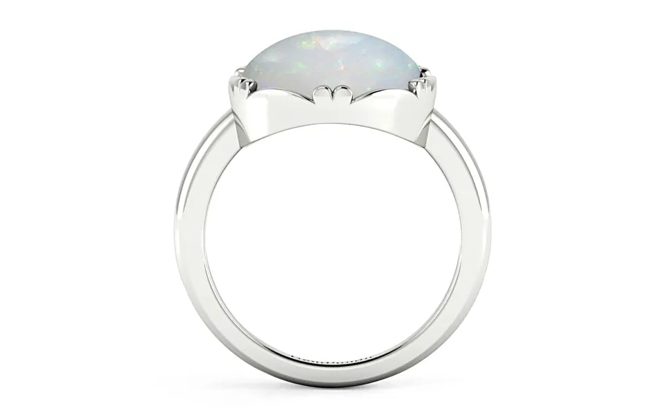 Opal with Fire (Ethiopia) Sterling Silver Ring (AO21)