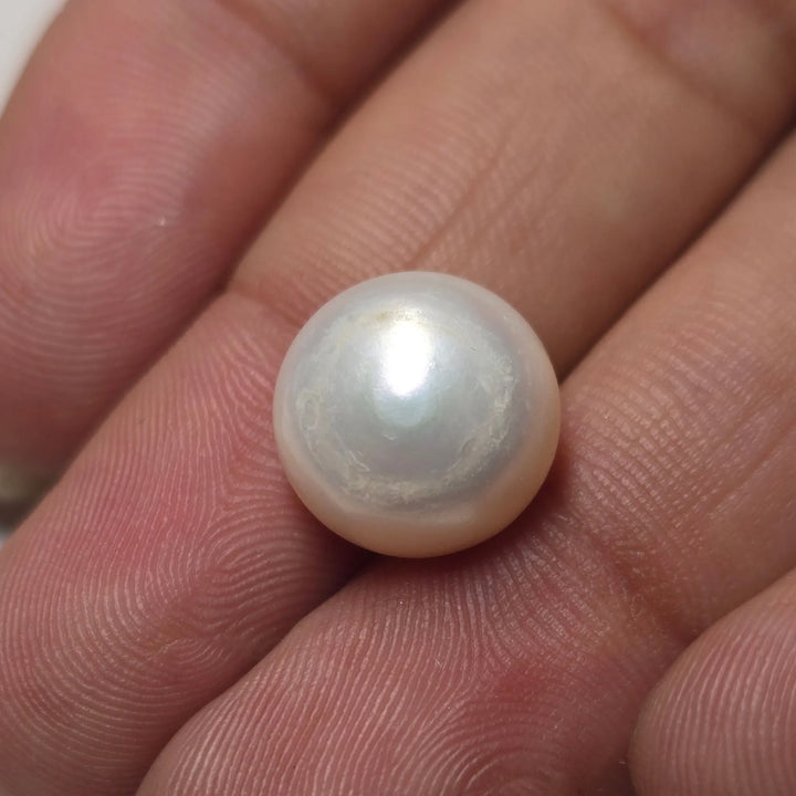 Natural Pearl Moti 7.44 Carat | Certified Round Cabochon